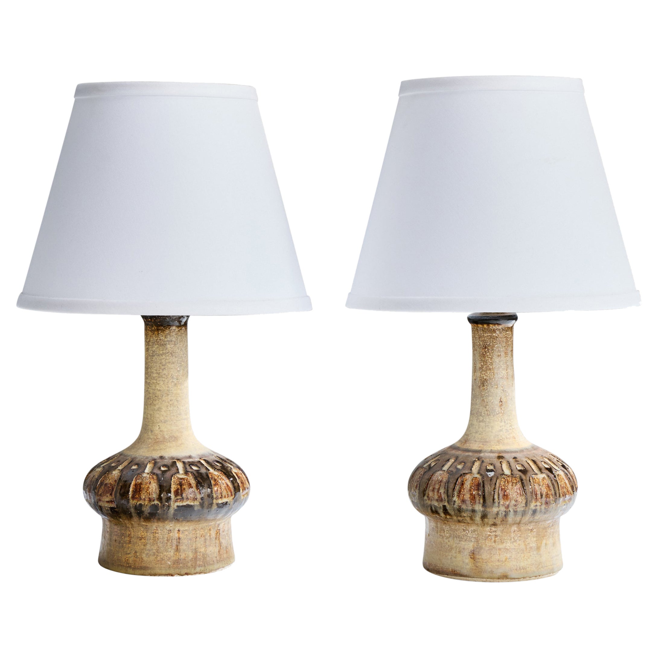 Jette Hellerøe, Table Lamps, Ceramic, Denmark, 1960s For Sale