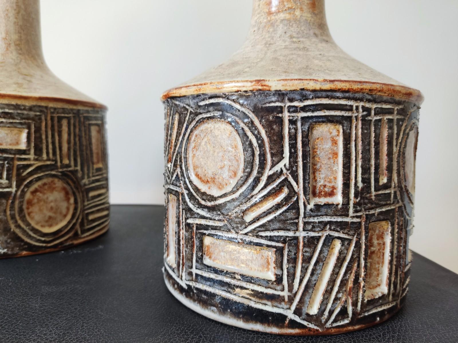 Jette Helleroe Ceramic Lamps - Danish 70s In Good Condition In Paris, FR
