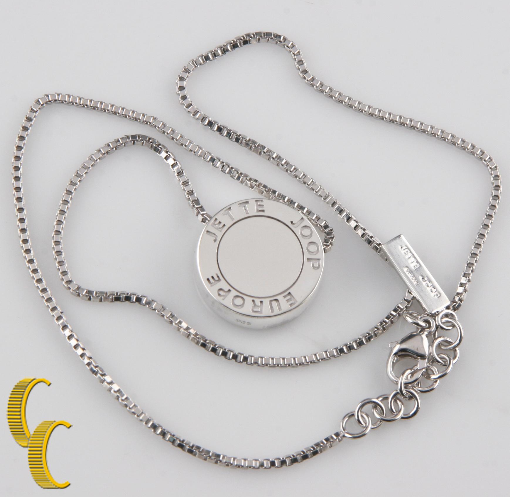 Moderne Pendentif circulaire Jette Joop en argent sterling avec chaîne boîte, taille 16 en vente