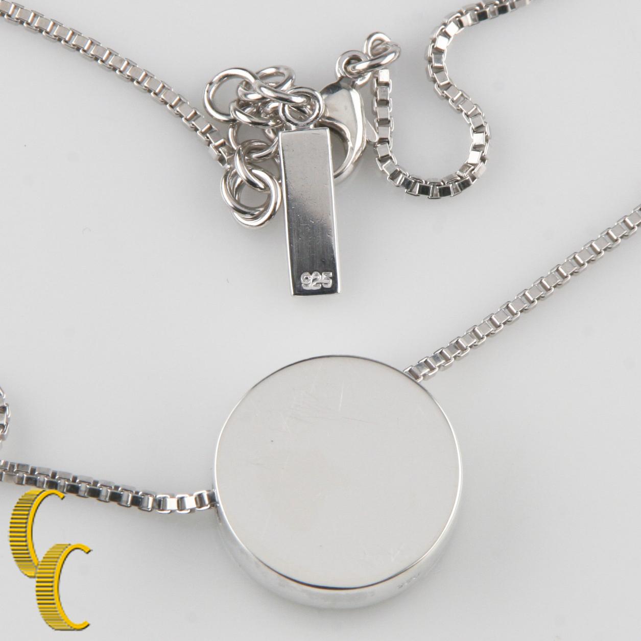 Pendentif circulaire Jette Joop en argent sterling avec chaîne boîte, taille 16 Bon état - En vente à Van Nuys, CA