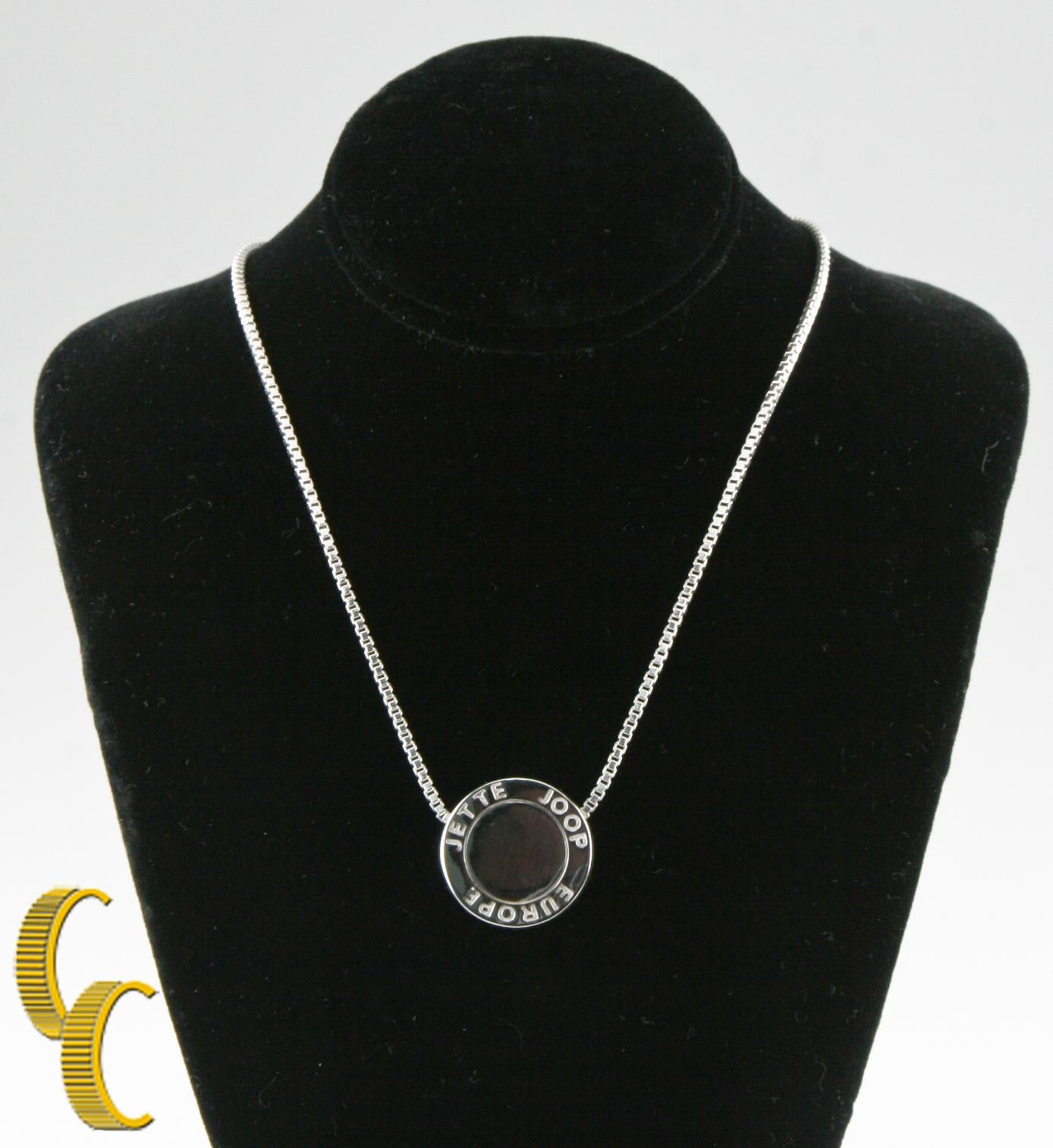Pendentif circulaire Jette Joop en argent sterling avec chaîne boîte, taille 16 Unisexe en vente