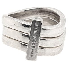 Jette Joop Sterling Silver Cocktail Ring Multi Band Stacking Size 6