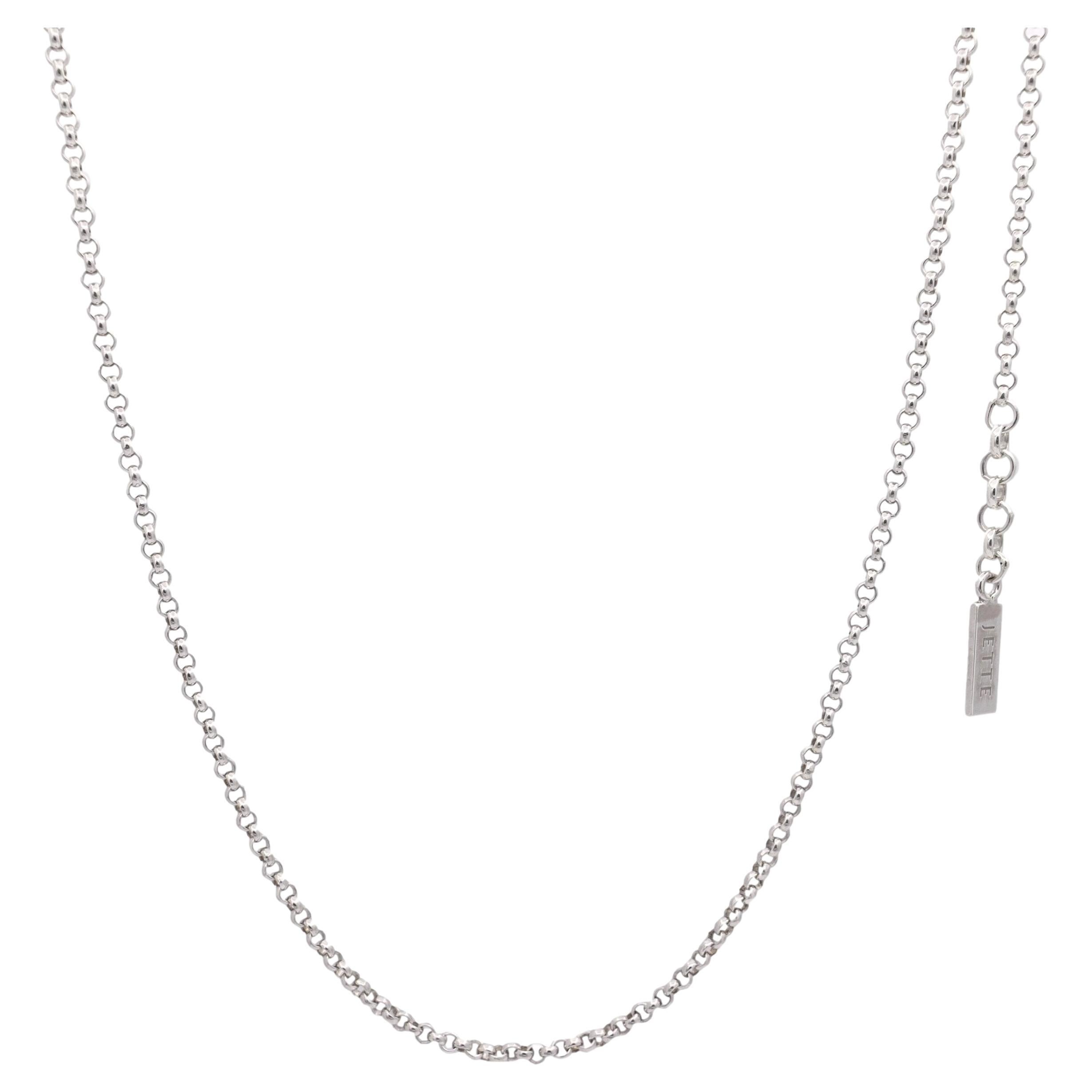 JETTE Sterling Silver 2.5mm round Link 36" Long Chain Necklace For Sale