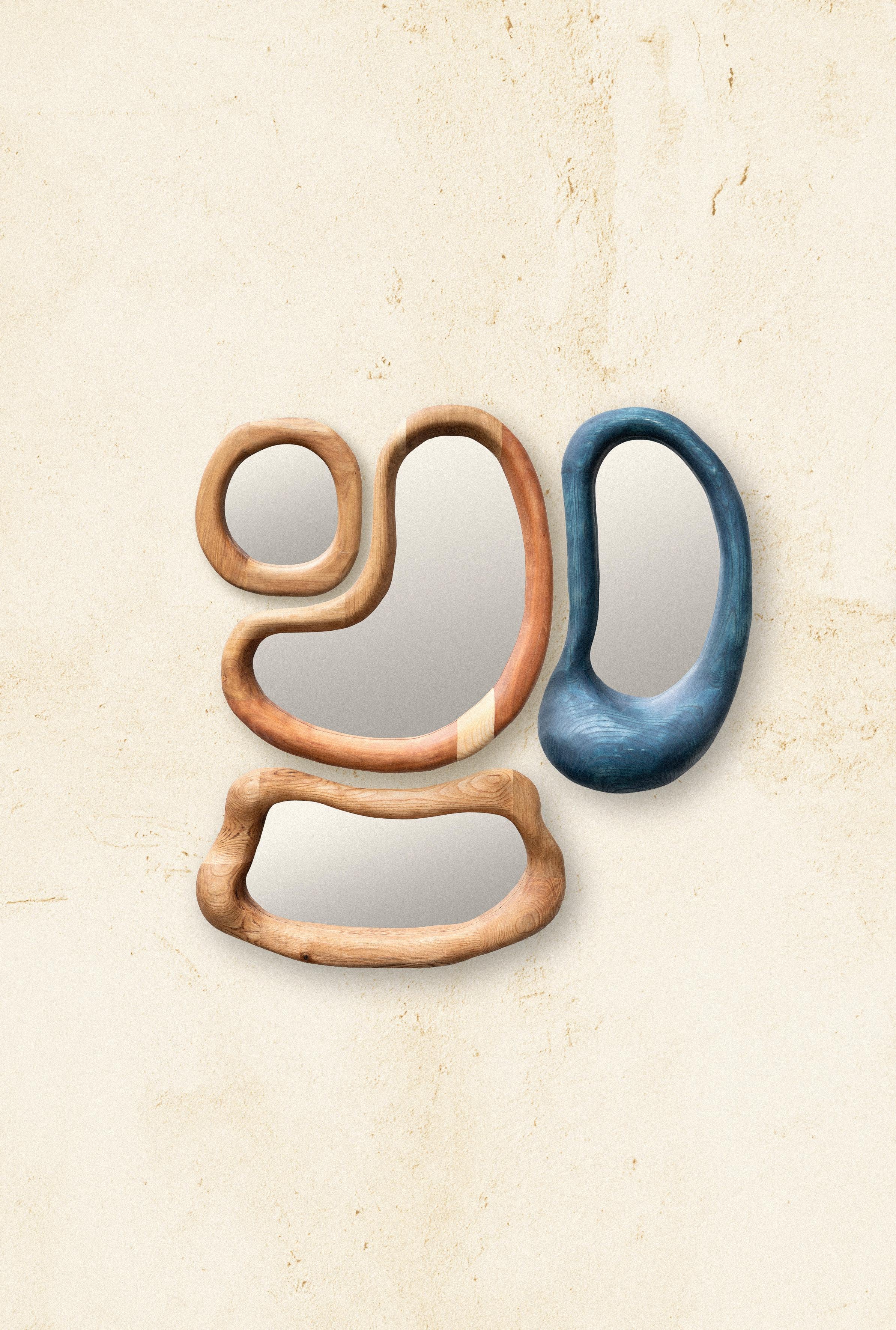 Specchio da parete in legno duro Jeu Des Right Eye di Marco Calhau in vendita 4