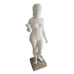 "Jeune Femme Deboute", eine Gipsskulptur von Joseph Rivière, Paris