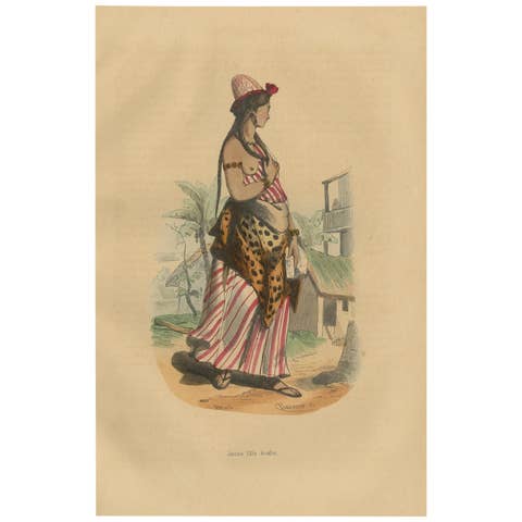 Jeune Fille Arabe in Traditional Attire from Wahlen's 1844 Lithographs