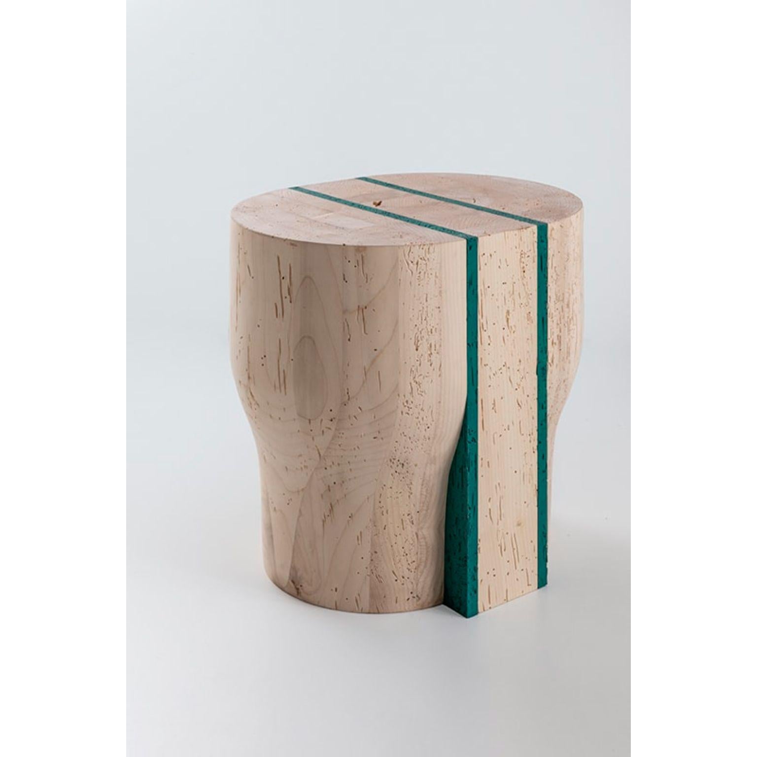 Jeunesse Green Stool by Secondome Edizioni and Studio F
Designer: Duccio Maria Gambi.
Dimensions: Ø 32 x H 43 cm.
Materials: Solid woodworm maple wood.

Collection / Production: Secondome + Studio F. This piece can be customized. Available finishes: