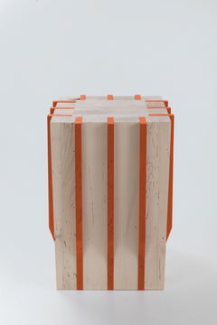 Hocker und Beistelltisch „Jeunesse 2“ aus wiedergewonnenem Ahornholz, 21. Jahrhundert