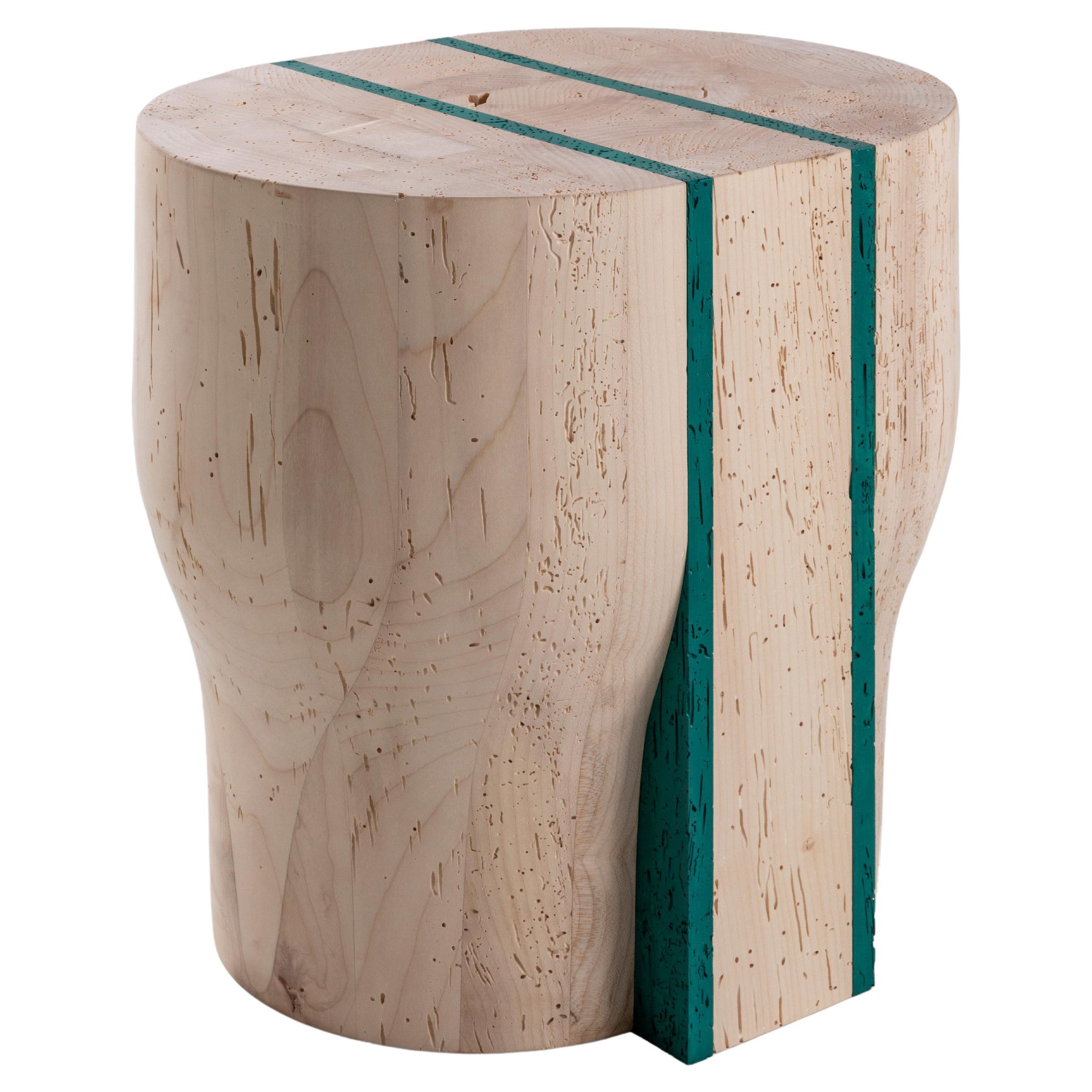 Tabouret et table d'appoint "Jeunesse 3" du 21e siècle en bois d'érable récupéré en vente