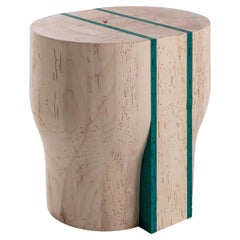 21st century Stool and Side Table "Jeunesse 3" in recovered Maple Wood