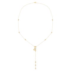 Jevela Gigi  Gold Diamond Drop Necklace