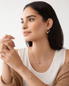 Jevela Tracey White and Yellow Gold Diamond Bracelet