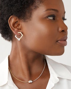 Jevela Tracey White and Yellow Gold Diamond Choker