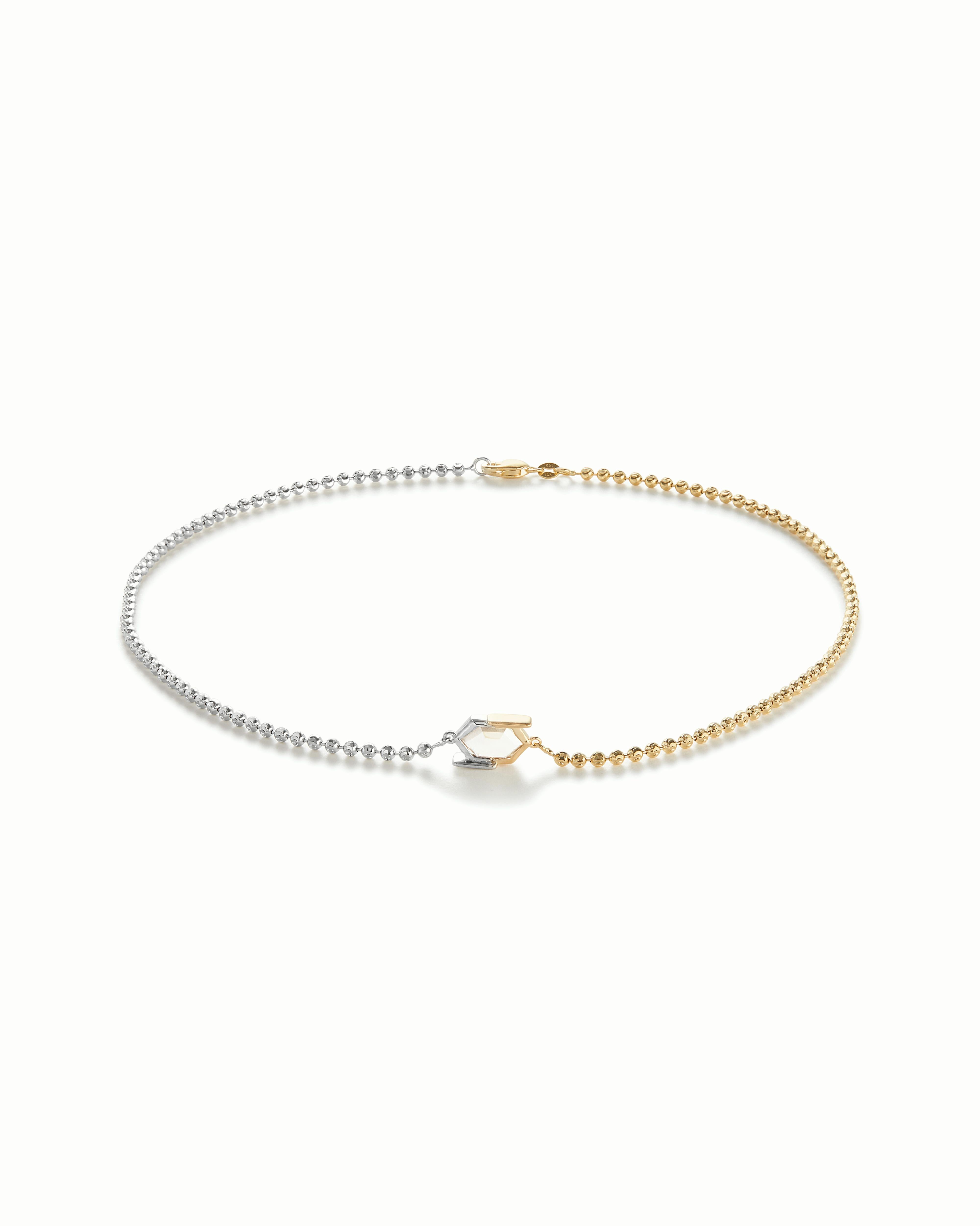 Women's or Men's Jevela Tracey White and Yellow Gold Diamond Choker  For Sale