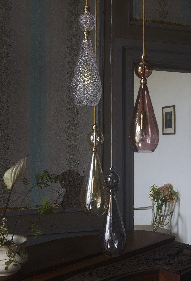 Scandinavian Modern Jewel All Crystal Glass Tear-Drop Pendant Suspension Lamp