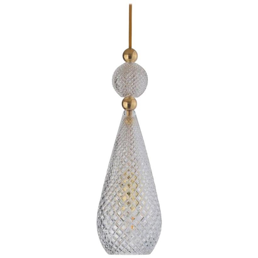 Jewel All Crystal Glass Tear-Drop Pendant Suspension Lamp