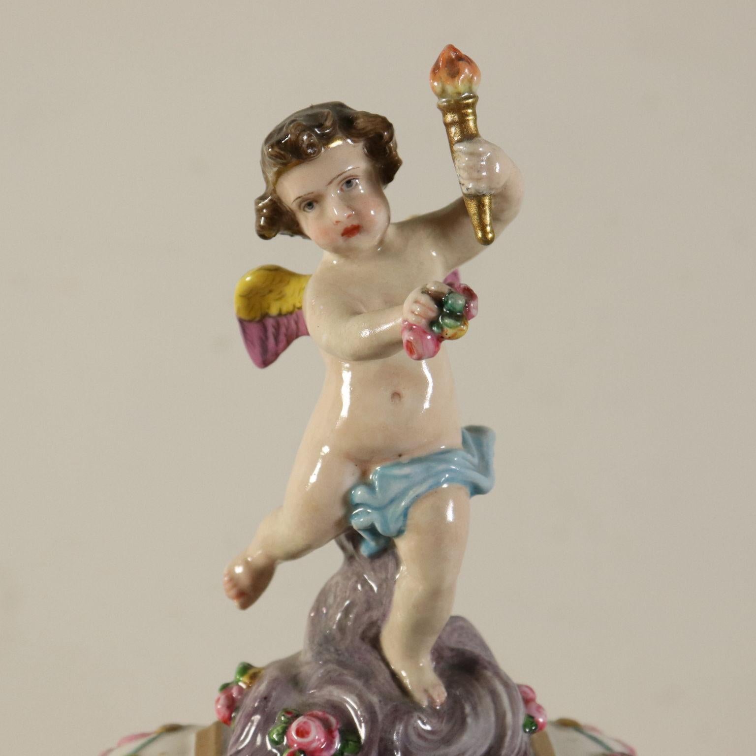 Other Jewel Box Ebony Capodimonte Ceramic, Italy, Second Half of the 1800s