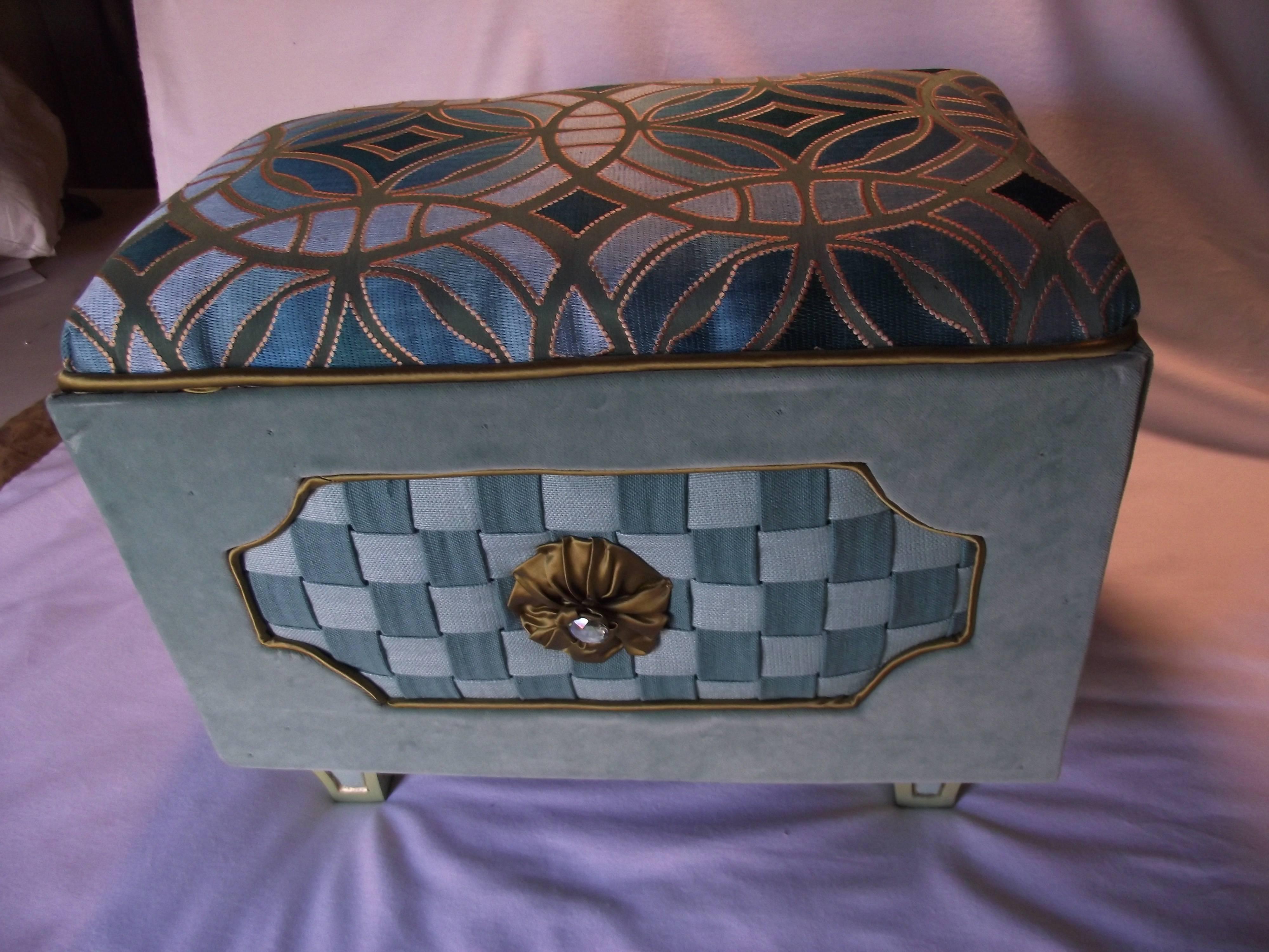 American Classical Jewel Box Ottoman For Sale