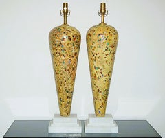Jewel Encrusted Monumental Murano Lamps in Dijon Yellow