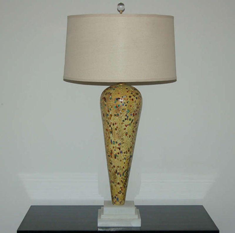 Monumentale Murano-Lampen mit Juwelen besetzt in Dijongelb im Zustand „Gut“ im Angebot in Smyrna, GA