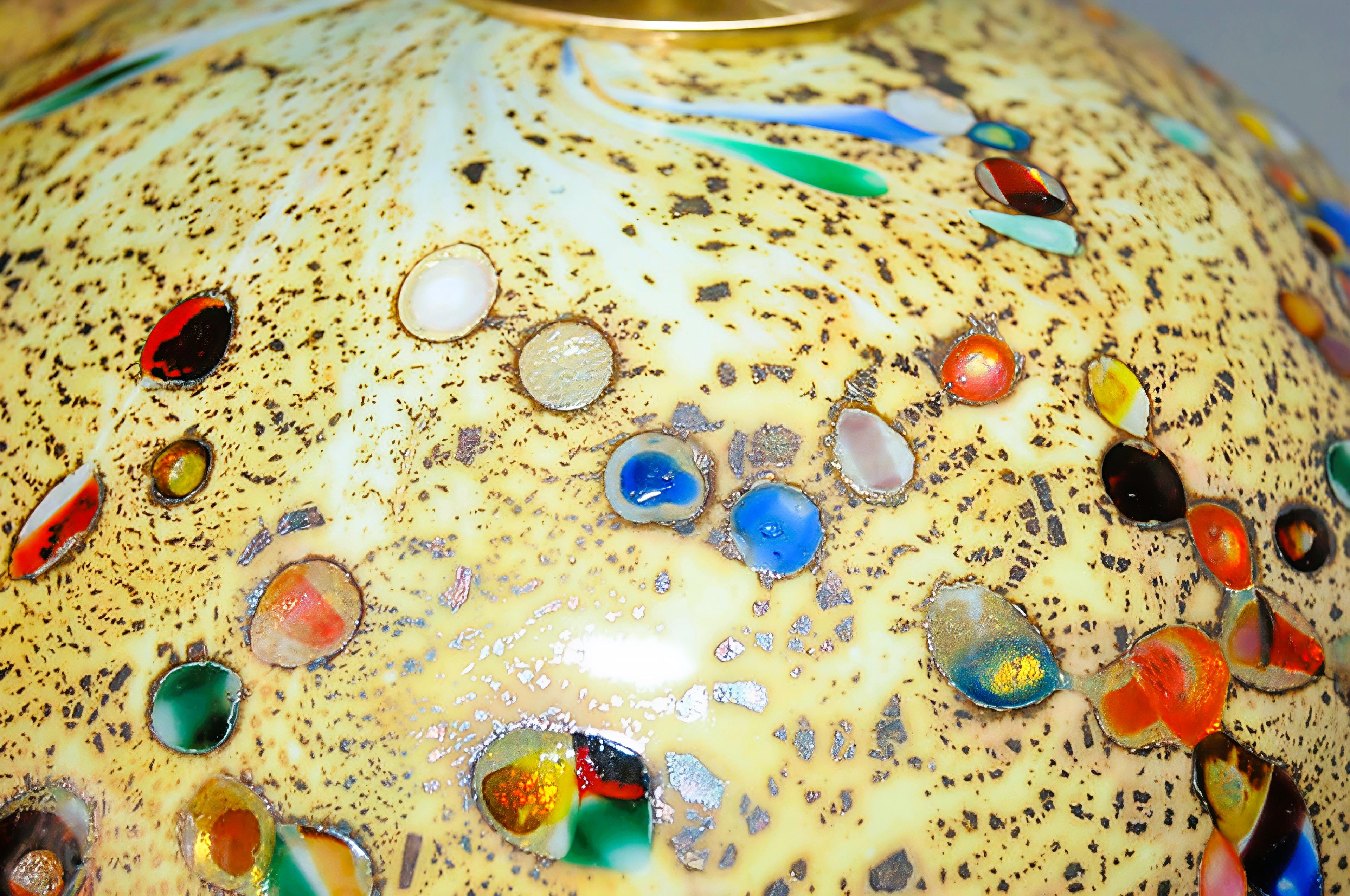 Lampes Murano monumentales incrustées de Jewell en jaune de Dijon en vente 1