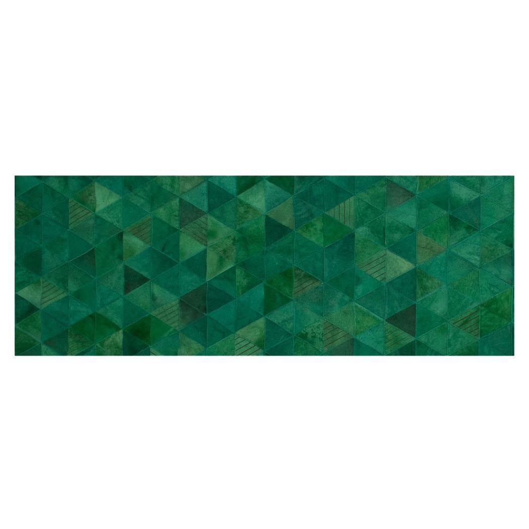 Jewel Green Customizable Trilogia Cowhide Runner Large For Sale