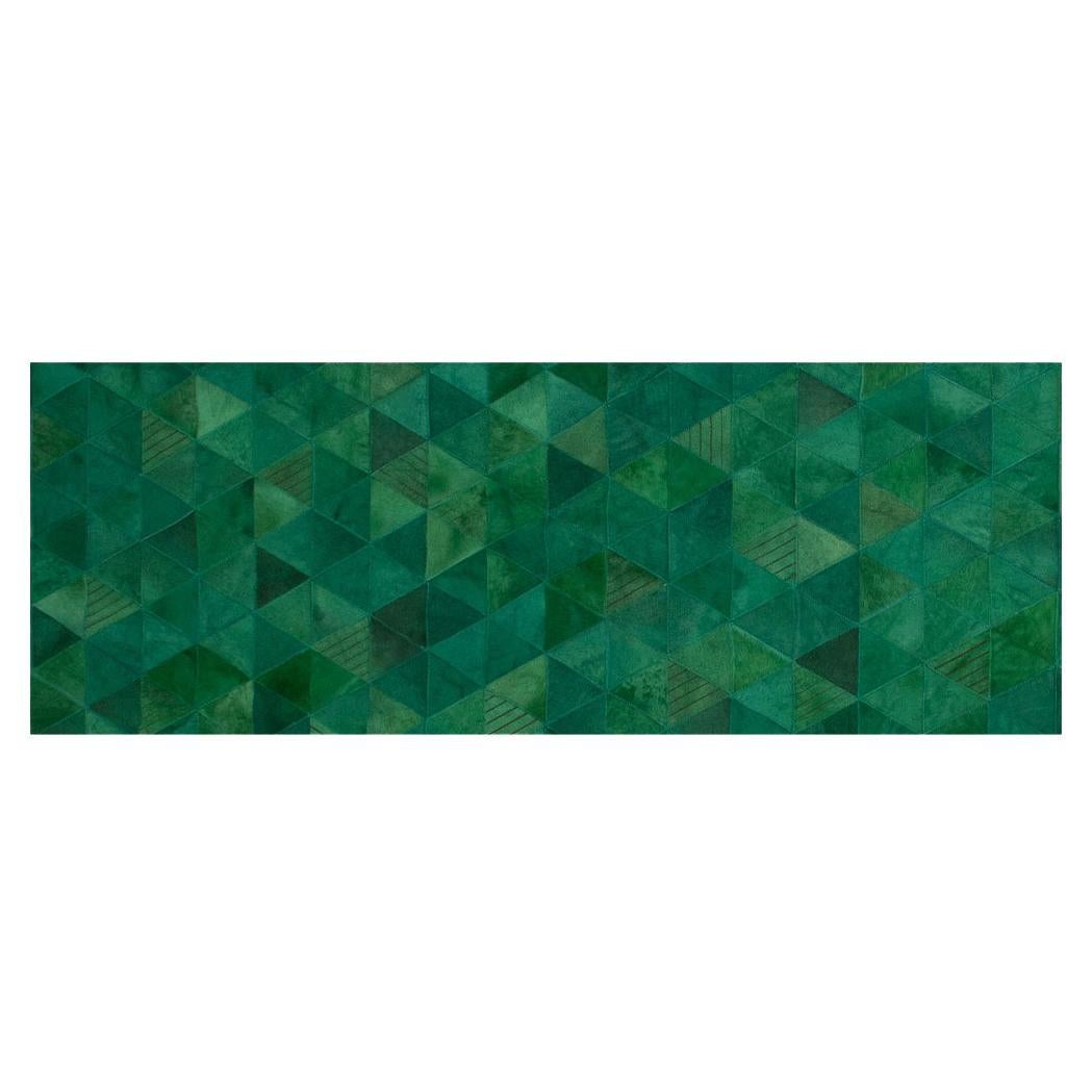 Jewel Green Customizable Trilogia Cowhide Runner X-Large For Sale