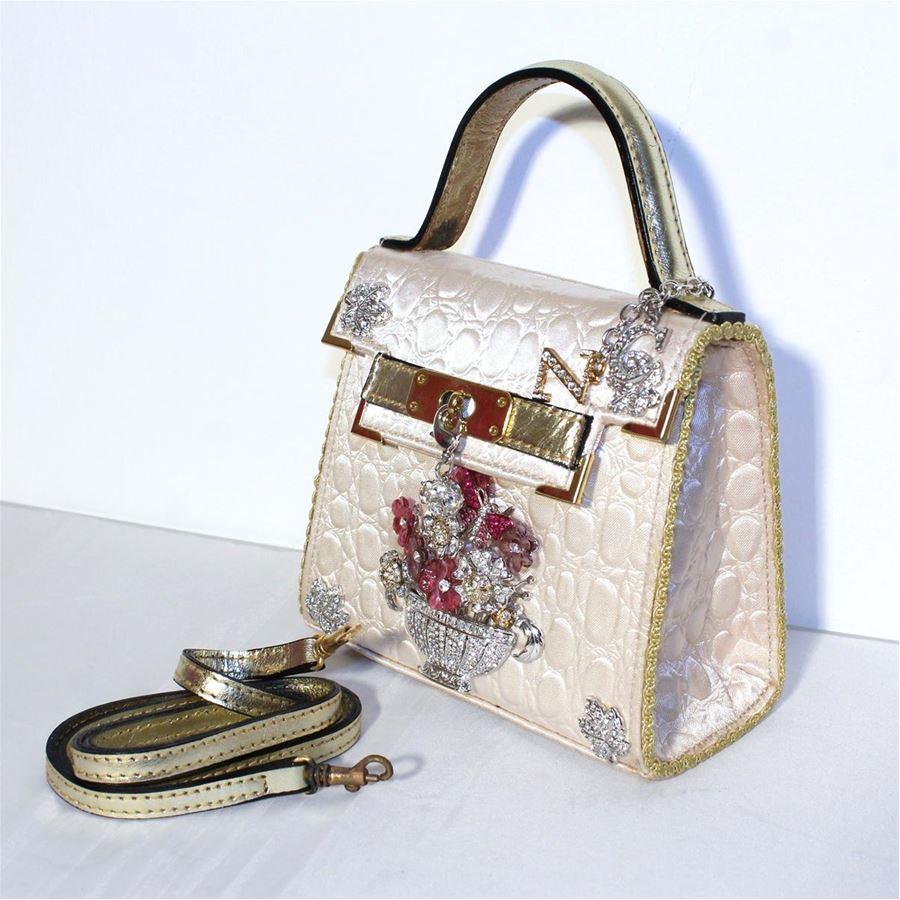 Beige Carlo Zini Jewel mini bag size Unique For Sale