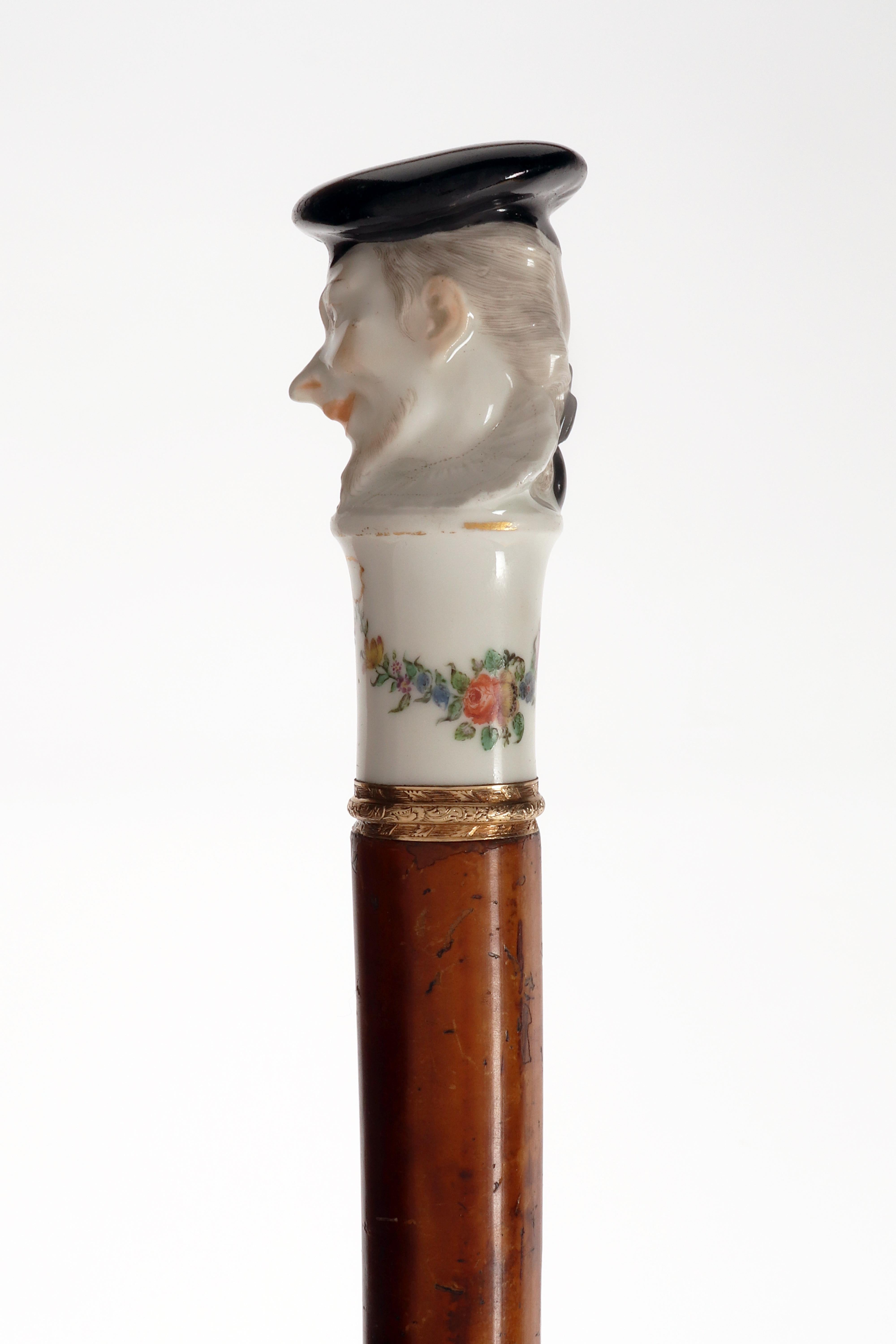 Jewell Nymphenburg Porzellan Spazierstock. Deutschland 1755-1760. im Angebot 3