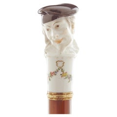 Jewel Nymphenburg porcelain walking stick. Germany 1755-1760.