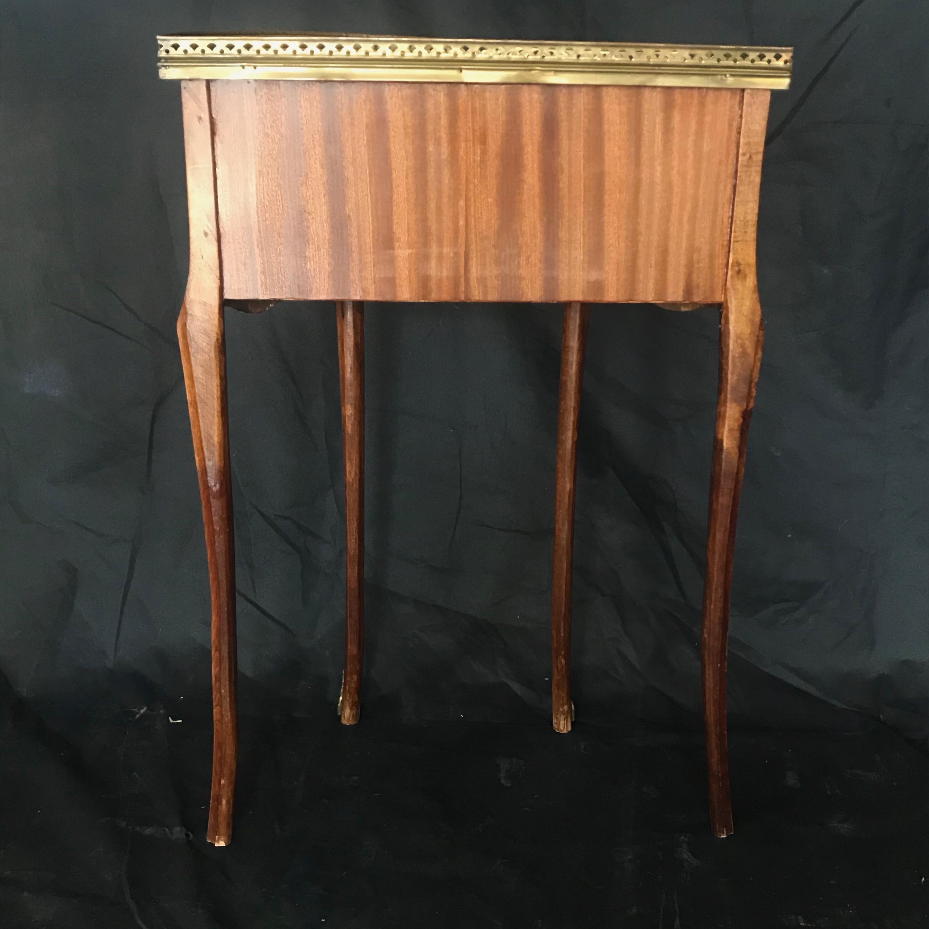 Jewel of a French Diamond Marquetry Side Table or Nightstand  For Sale 7