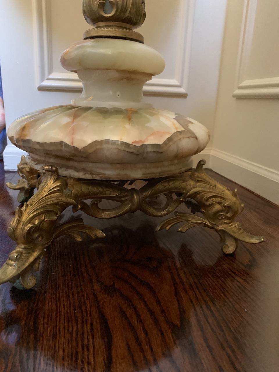 Extraordinary Round Onyx and Gilt Brass Empire Pedestal Side Table 3