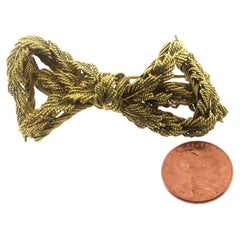 Jewel Of Ocean 18K Estate Tiffany  & CO. Twist Bow Brooch