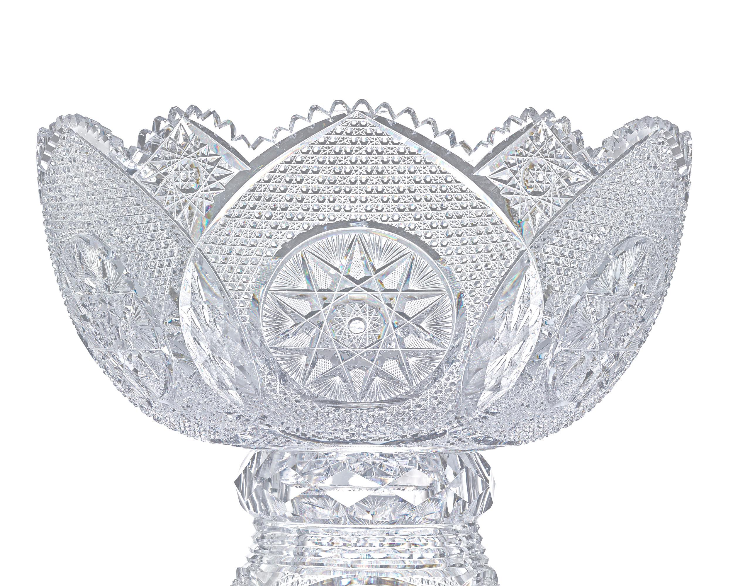 antique crystal punch bowl