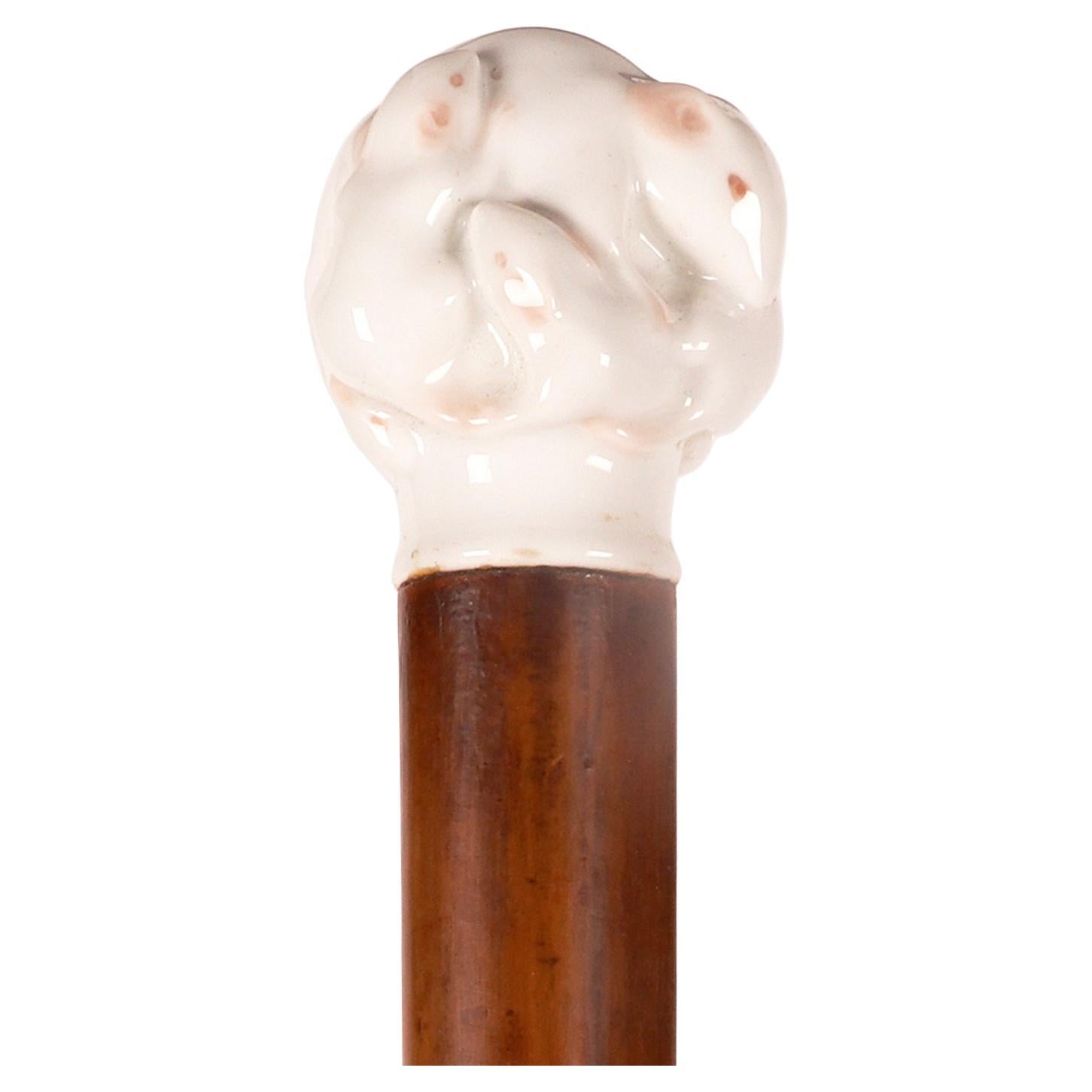 Canne en porcelaine de Jewell Royal Copenaghen. Danemark, fin du XIXe siècle. en vente