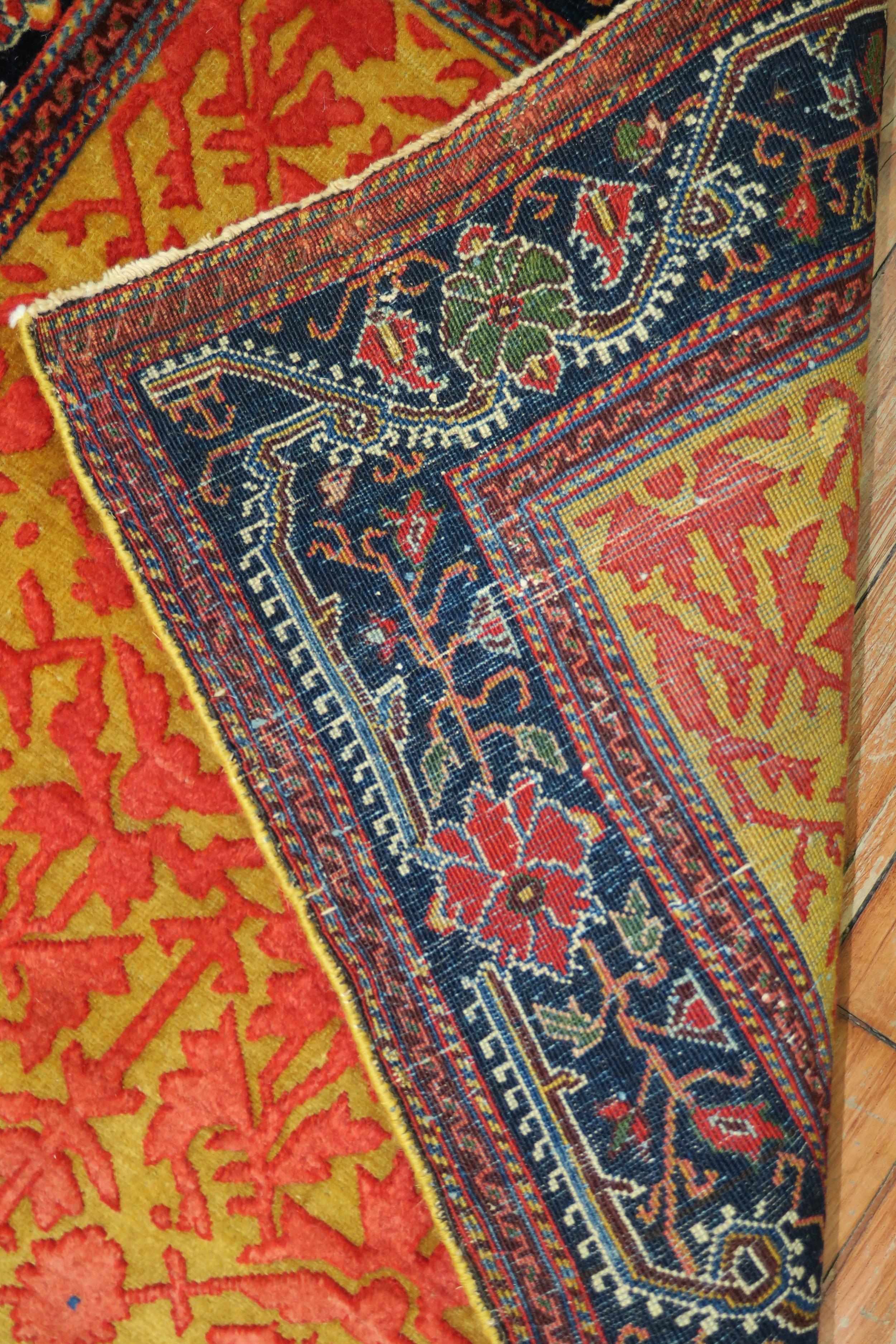 An early 20th century collector caliber Persian Souf carpet handwoven in the Jozan Region.
Measures: 2'3