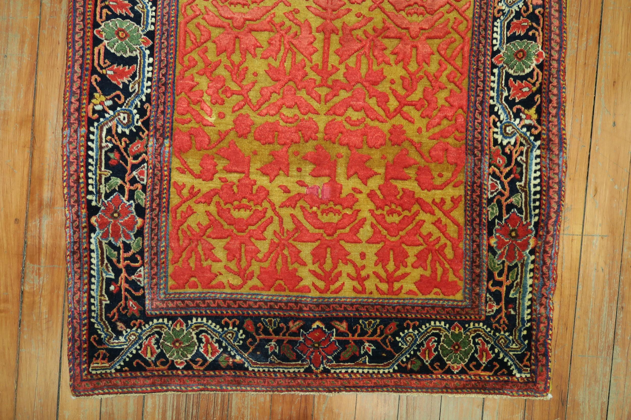 Empire Zabihi Collection Jewel Tone Superfine  Antique Persian Jozan Souf Mat For Sale
