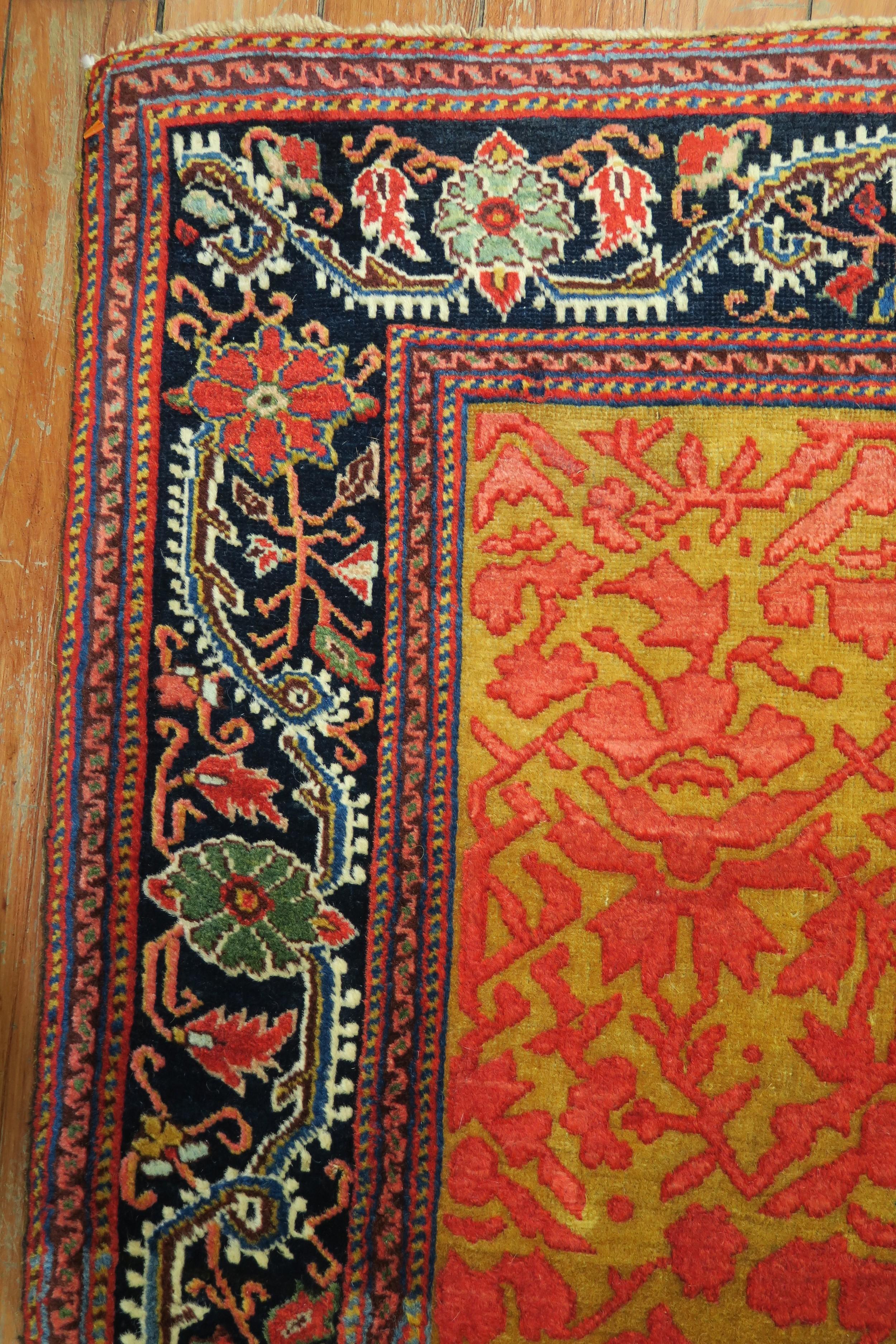 Wool Jewel Tone Early 20th Century Superfine Quality Antique Persian Jozan Souf Mat For Sale