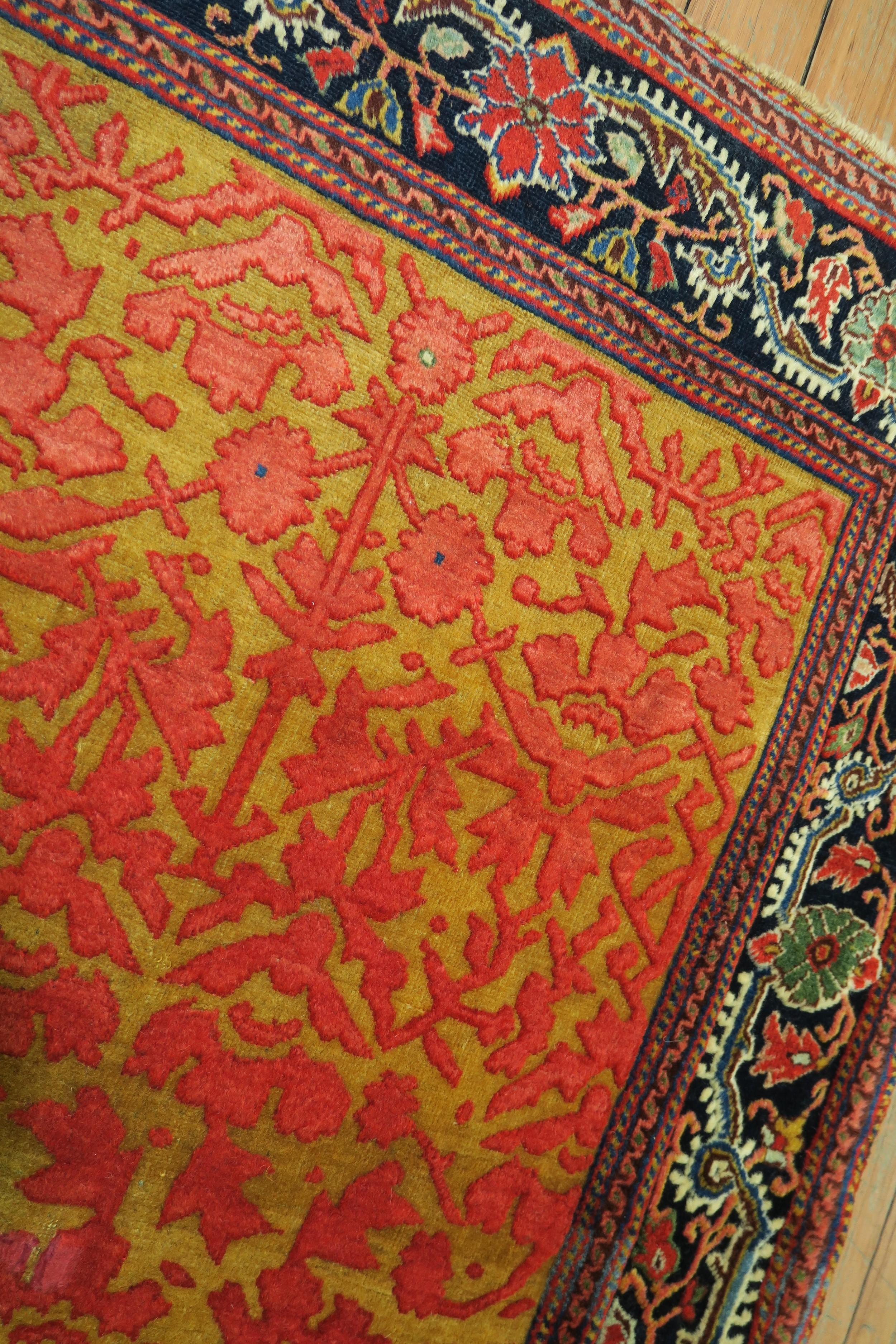 Jewel Tone Early 20th Century Superfine Quality Antique Persian Jozan Souf Mat For Sale 1