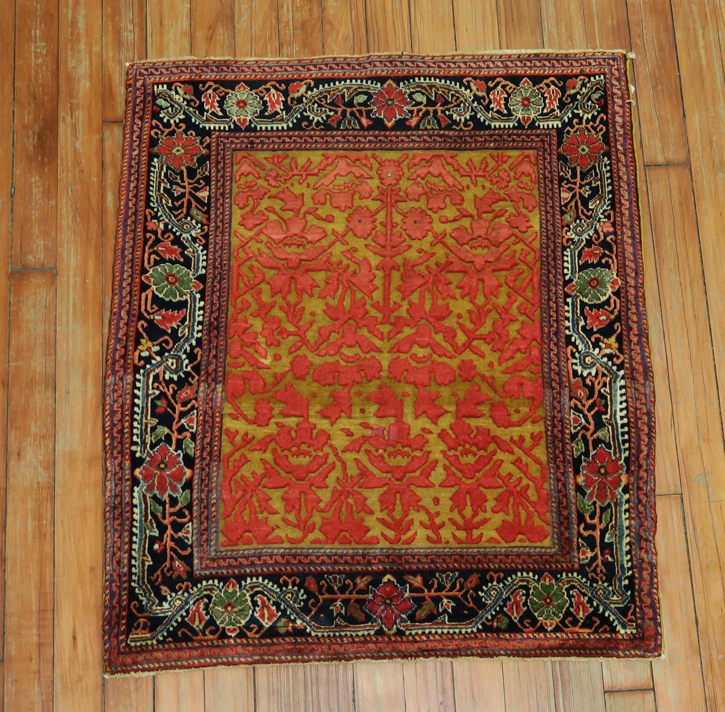 Jewel Tone Early 20th Century Superfine Quality Antique Persian Jozan Souf Mat For Sale 2