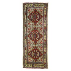 Jewel Tone Fine Quality Antique Persian Malayer Narrow Horizontal Woven Rug