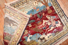 Jewel Tone Mini Size Persian Pictorial Rug