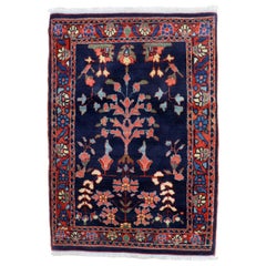 Jewel Tone Navy Fine Sarouk Scatter Mini Rug