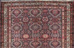 Jewel-Toned Antique Fine Persian Malayer with All-Over Geometric Design
