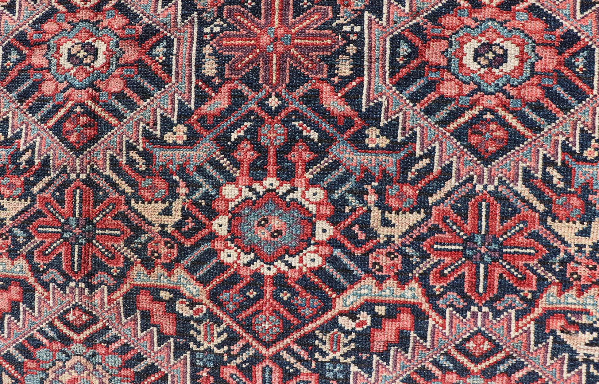 20th Century Jewel-Toned Antique Fine Persian Malayer with All-Over Geometric Design For Sale