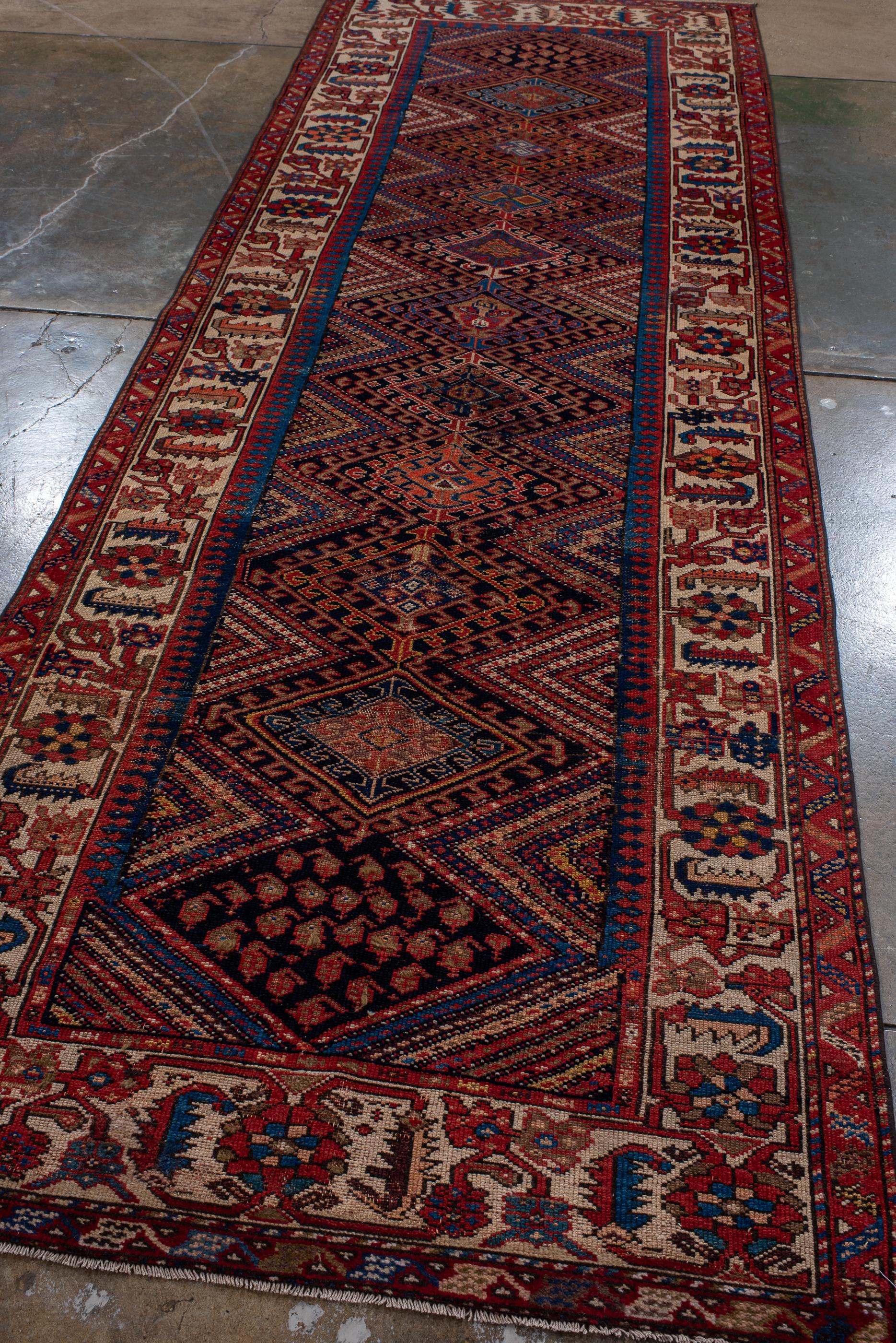 Persian Jewel Toned Antique Malayer Runner  For Sale