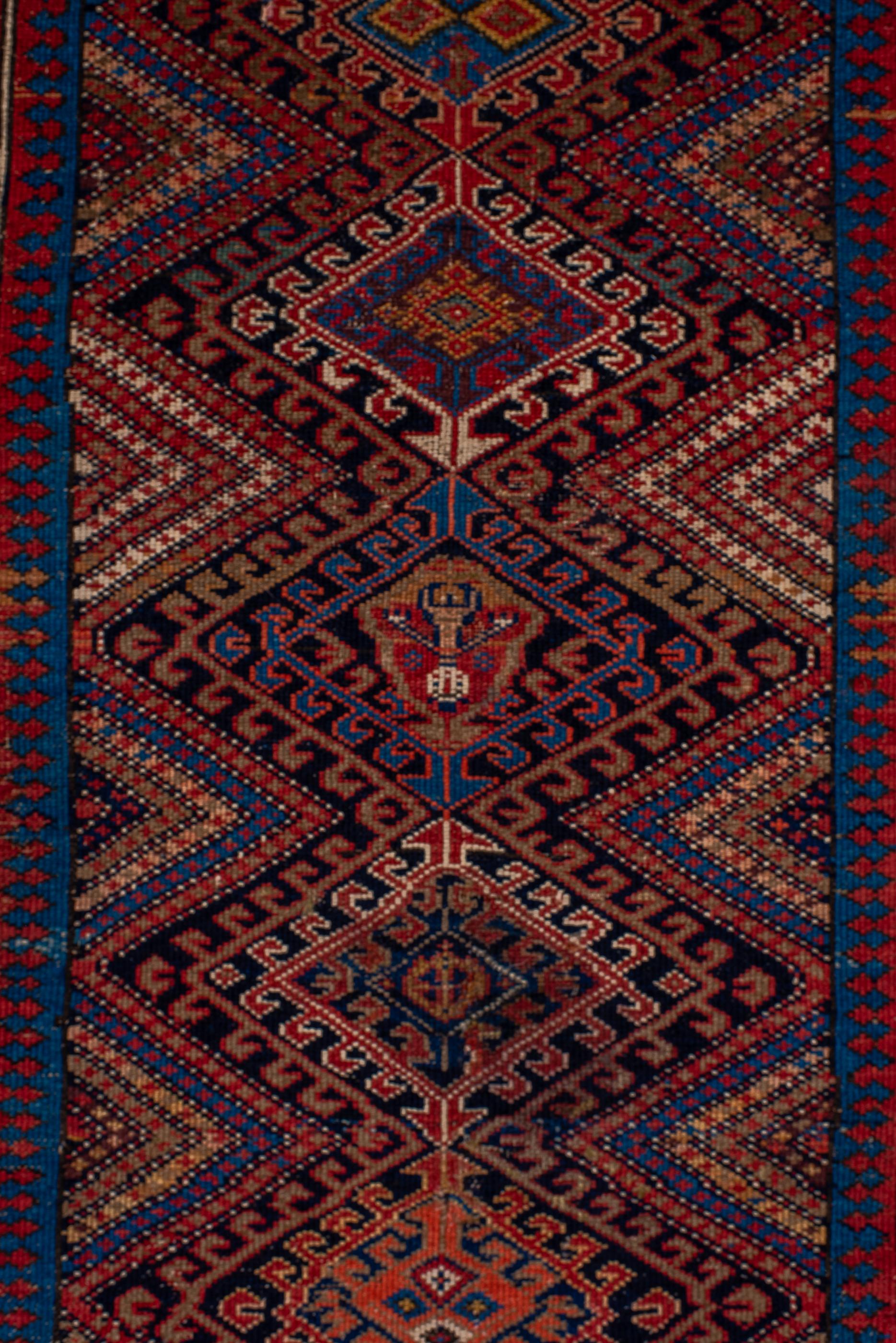 Hand-Knotted Jewel Toned Antique Malayer Runner  For Sale