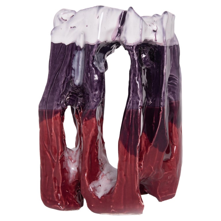 Jewel Toned HandBuilt Abstract Contemporary Ceramic Tabletop Sculpture