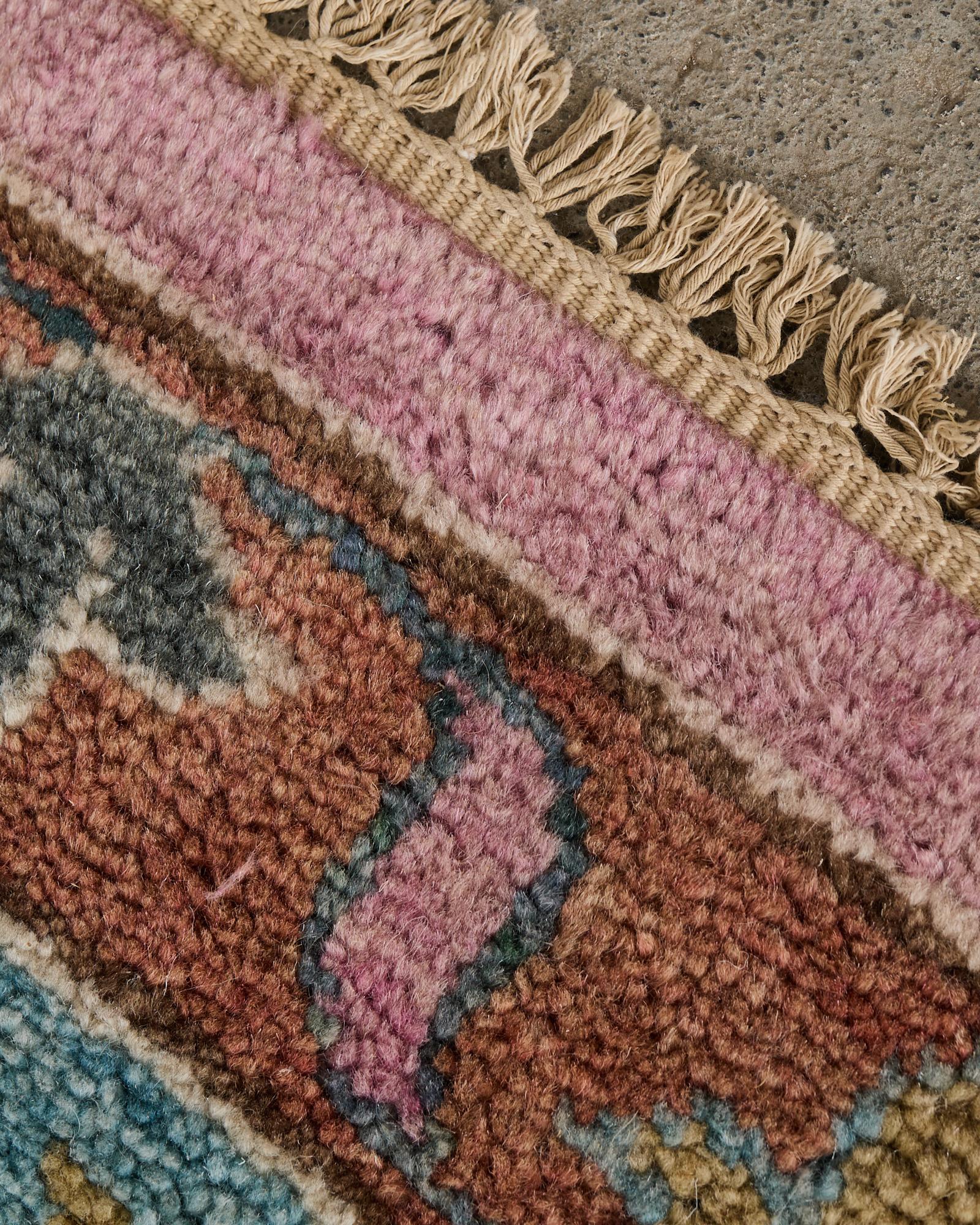 Jewel Toned Modern Turkish Oushak Rug For Sale 12