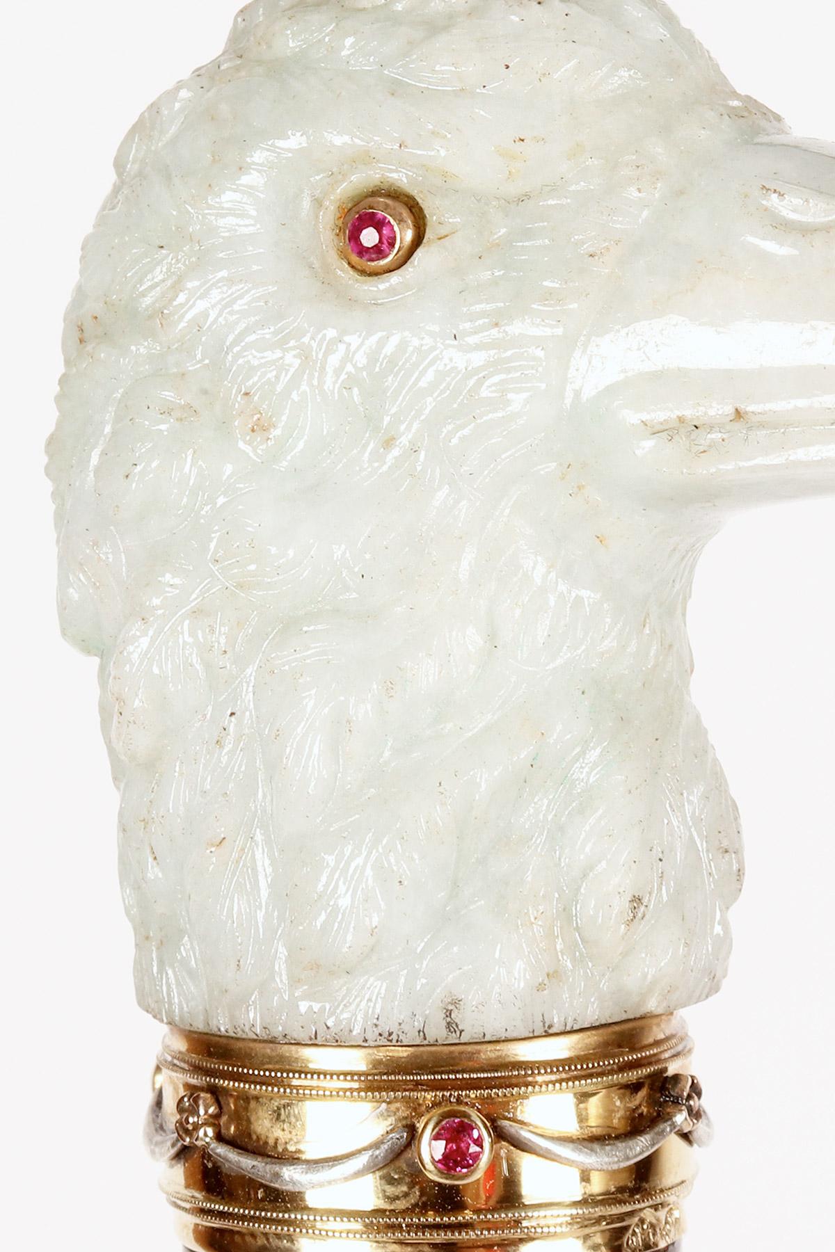 Bastón joya que representa una cabeza de pato, firmado Georges Fouquet, Francia 1900 en venta 4